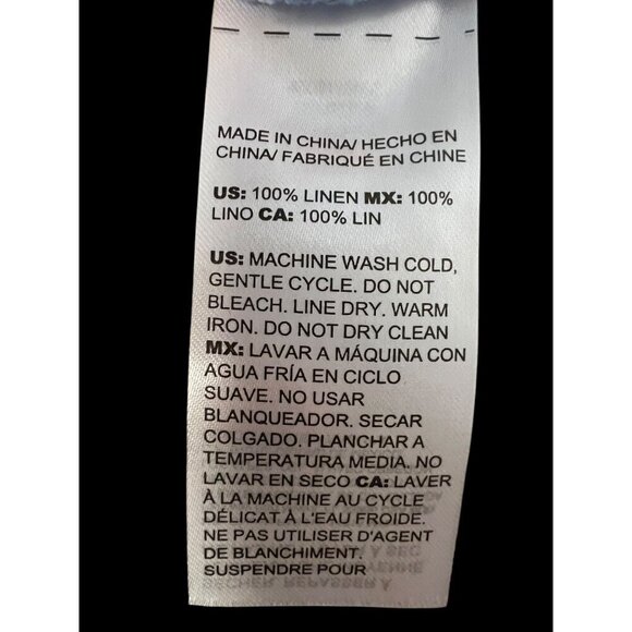 Chicos Light Blue 100% Linen V-Neck Short Sleeve Top, BEACH, TRAVEL, RESORT, M - Picture 6 of 10